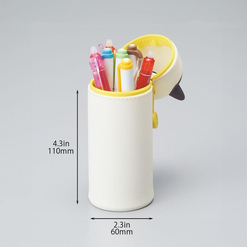 LIHIT LAB Kawaii Japanese Gray Cat Stand Up Pencil Case For School Office College, Cute School Supplies, Animal Pen Holder Pouch Holder Teen Girls Artists, Travel Cosmetics Storage (A7712-4) - Image 4